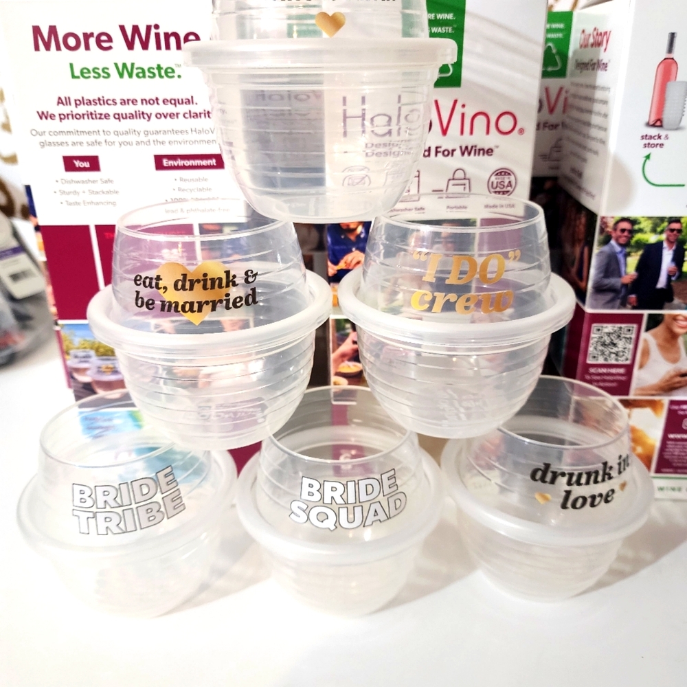 Halovino reusable brides and bridesmaids drink cups